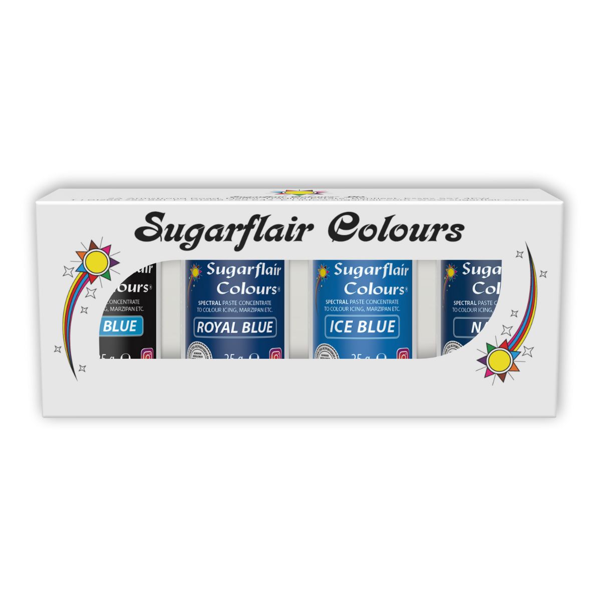 Sugarflair Paste Colour Mixed Bleu set/4