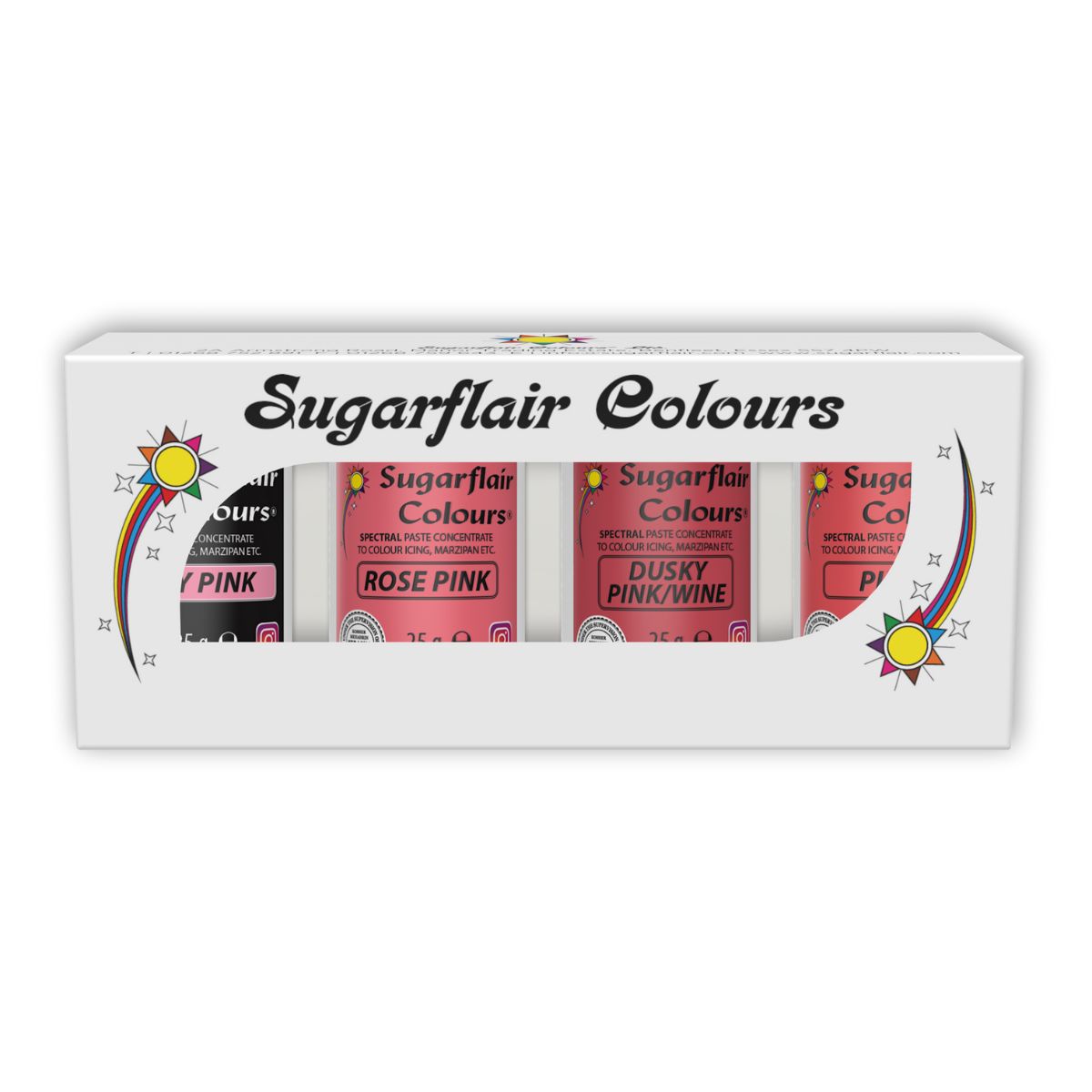 Sugarflair Paste Colour Mixed Rose set/4