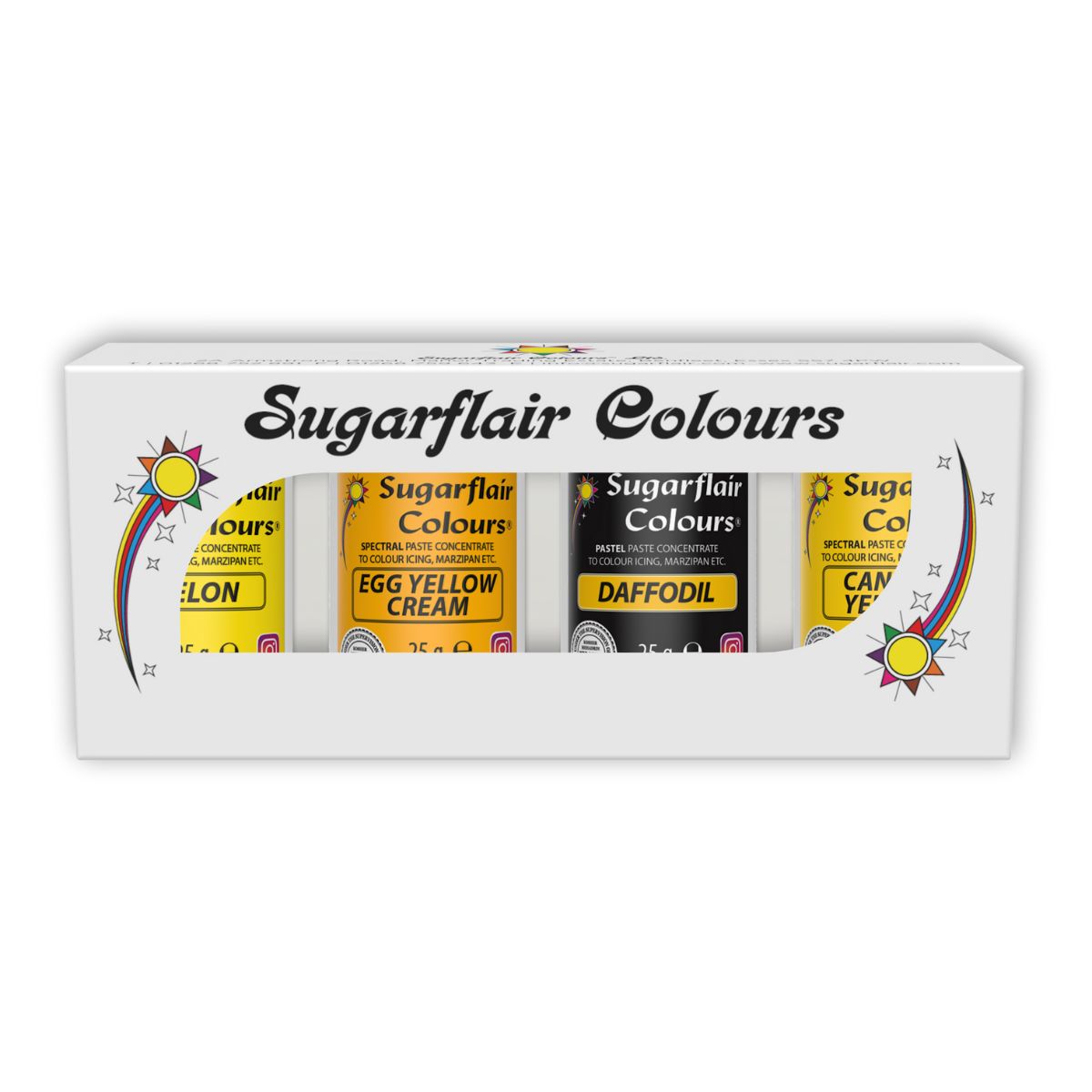 Sugarflair Paste Colour Mixed Jaune set/4