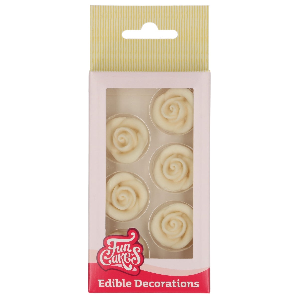 FunCakes Décorations en Pâte à Sucre Roses Blanc set/6