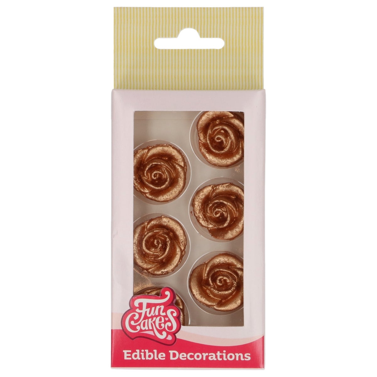 FunCakes Décorations en Pâte à Sucre Roses Bronze set/6