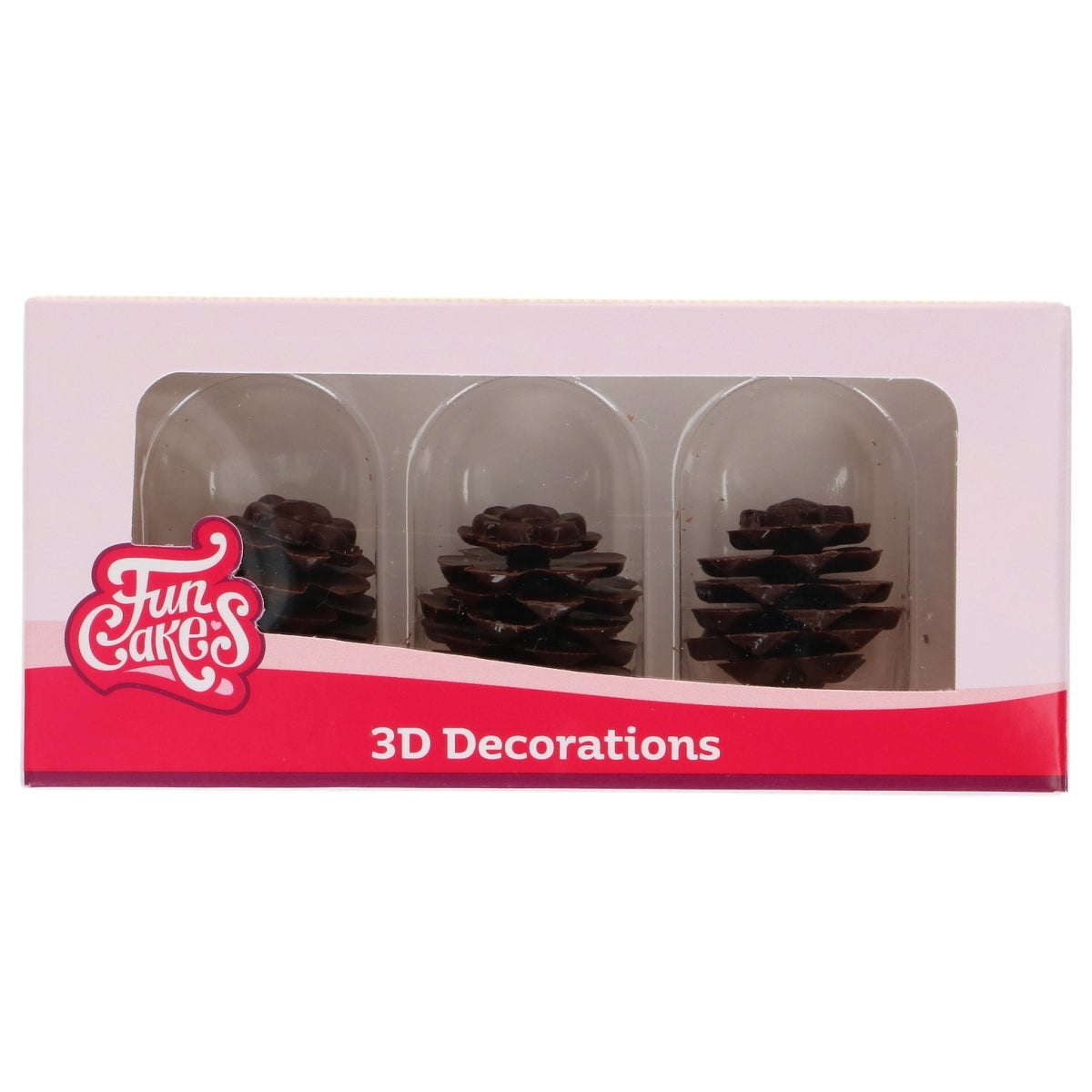 FunCakes Décorations en Chocolat Pommes de Pin 3D pk/3