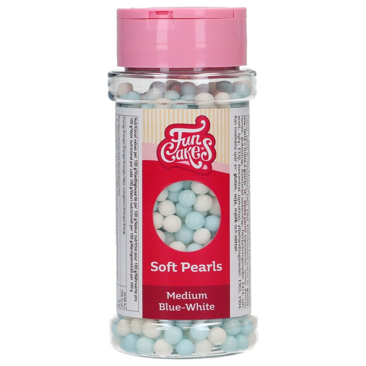 FunCakes Soft Pearls Medium Bleu/Blanc 60 g