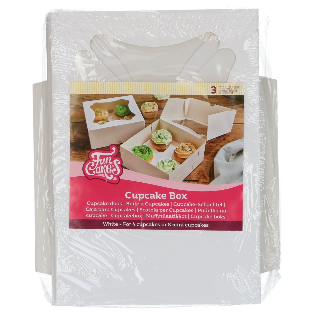 FunCakes Boîte à Cupcakes 4 - Blanc pk/3