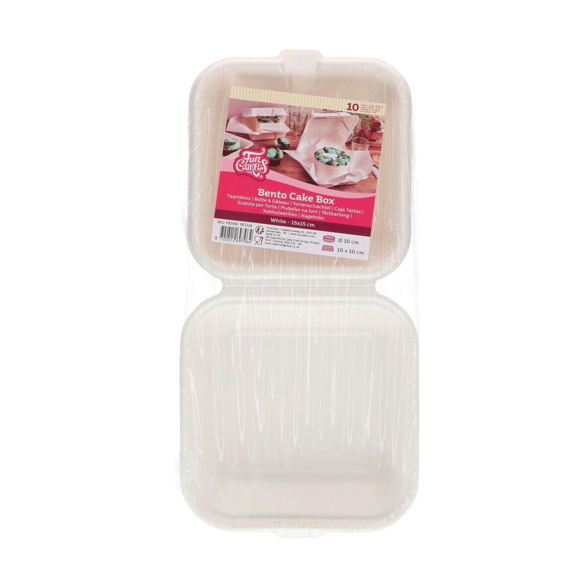 FunCakes Boîte àgâteaux Bento Blanc 15x15cm pk/10