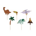 PartyDeco Cupcakes Toppers - Dinosaures - 8-12cm pk/6