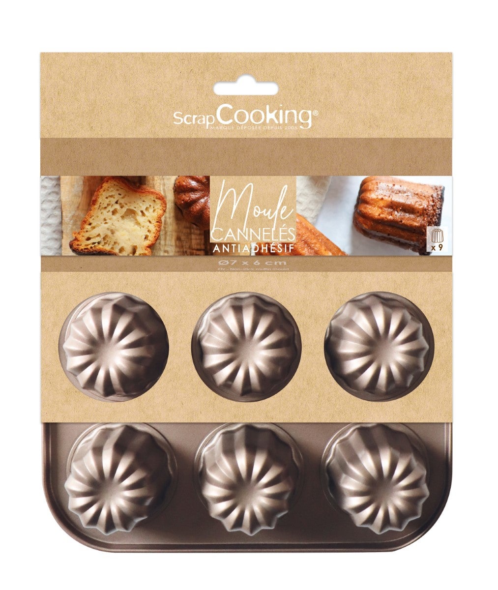 Scrapcooking Moule à Canelé Antiadhésif - 9 cavités