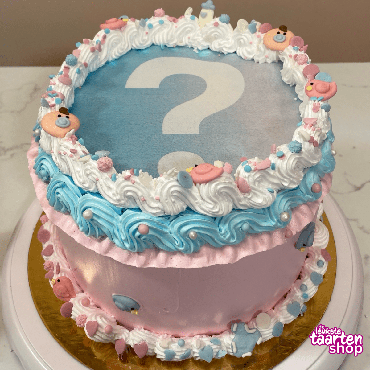Gender Reveal Burn-Away Taart