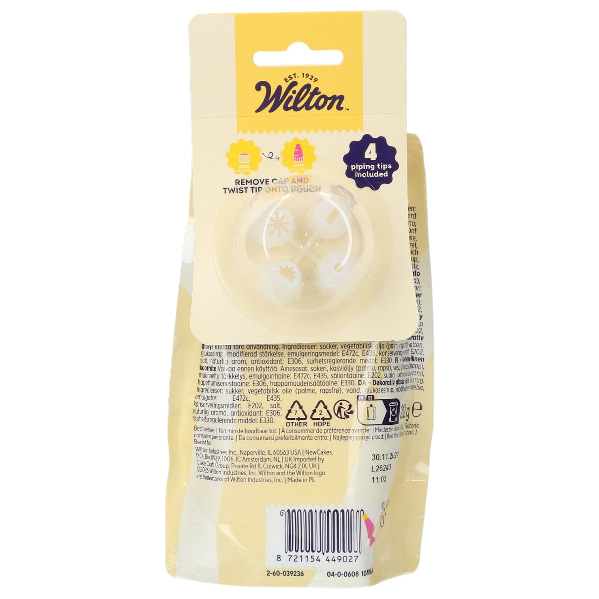 Wilton Glaçage Décoration Blanc 212g
