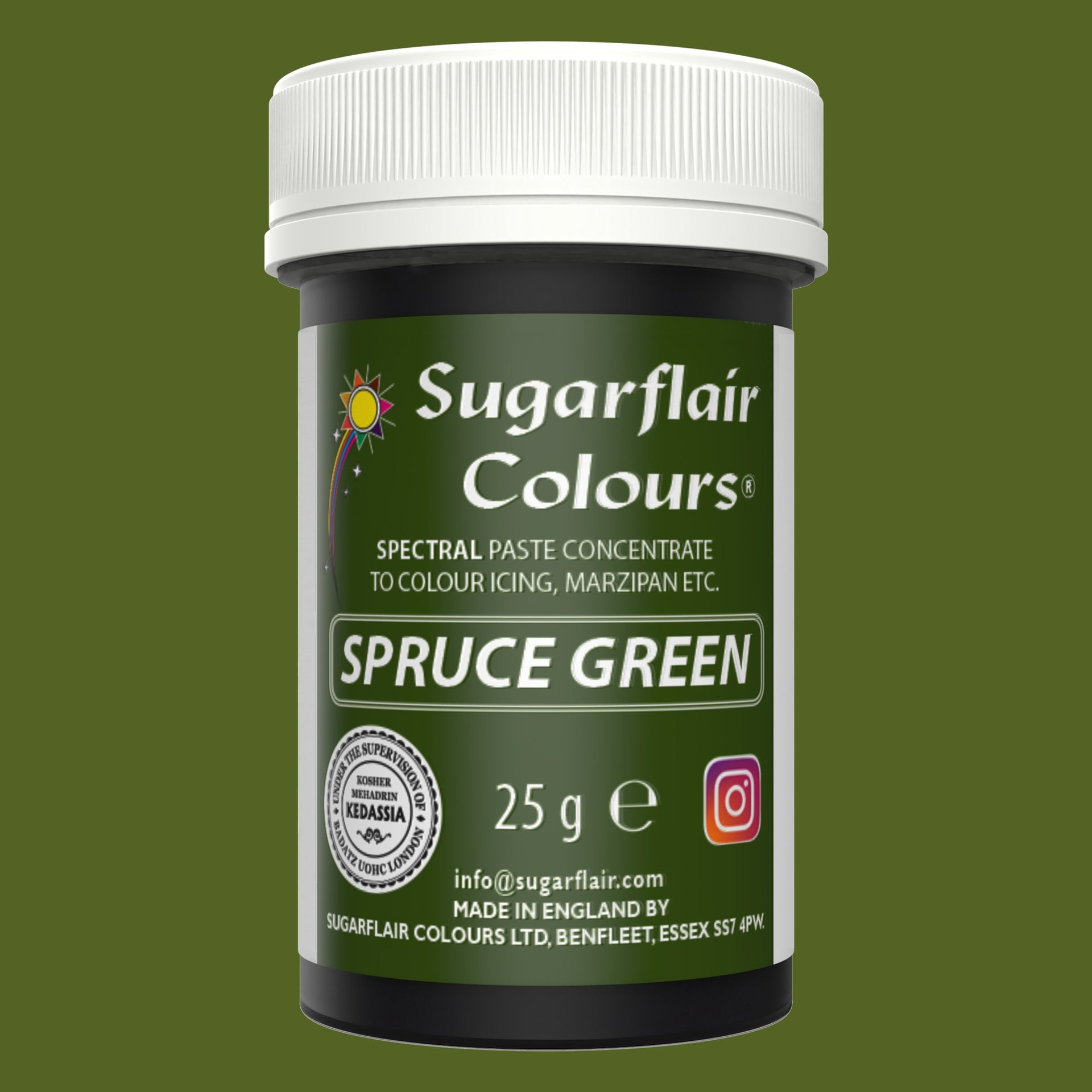 Sugarflair Paste Colour Spruce Green 25g