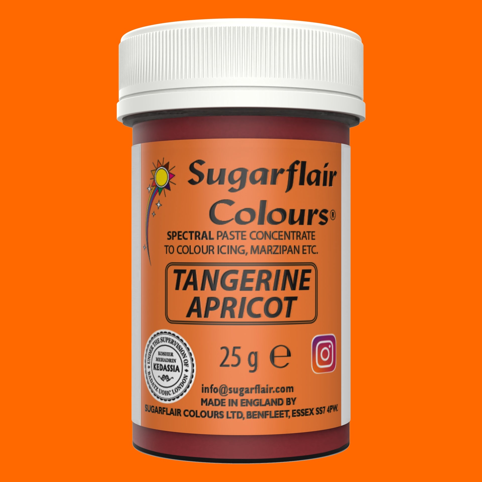 Sugarflair Paste Colour Tangerine/Apricot 25g