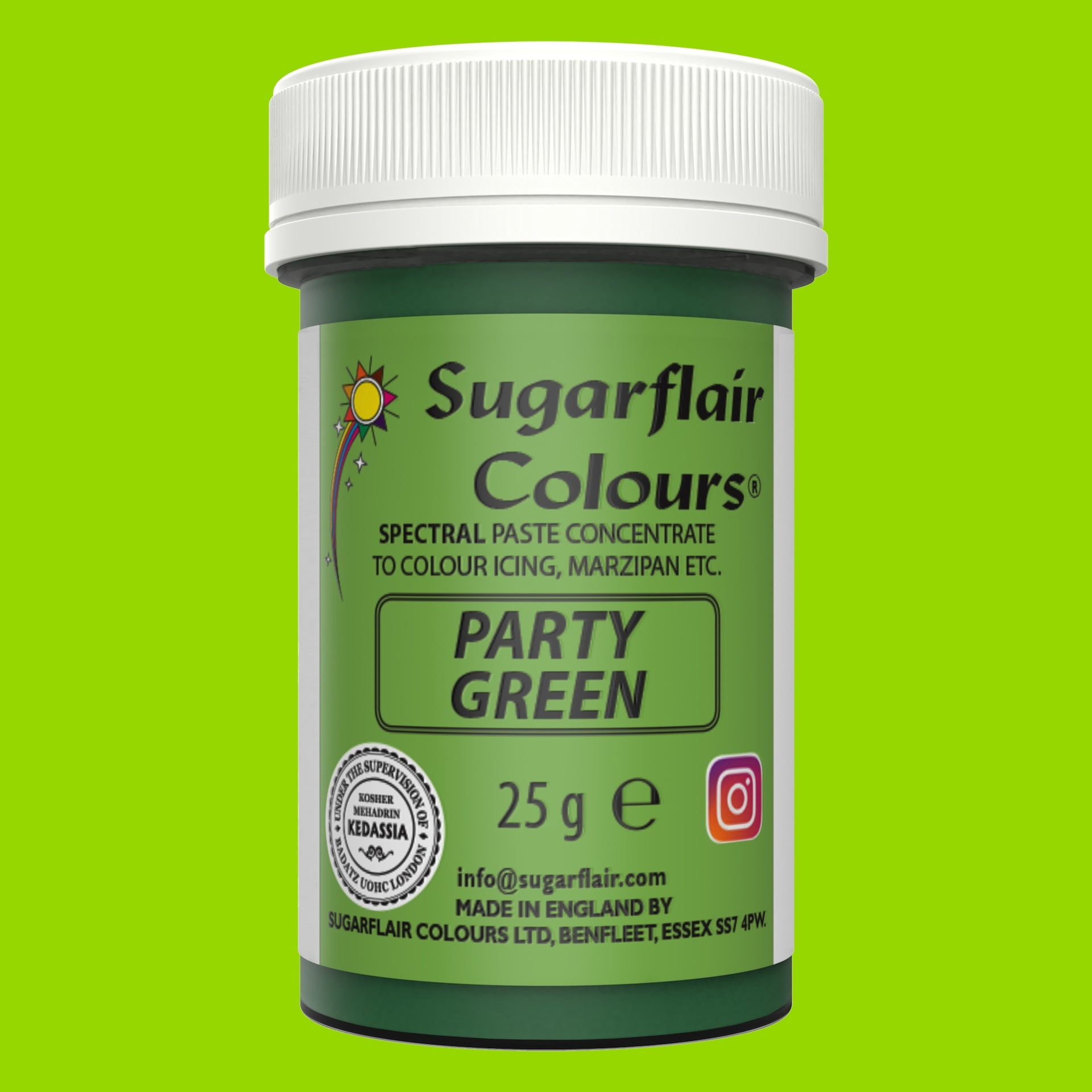Sugarflair Paste Colour Party Green 25g