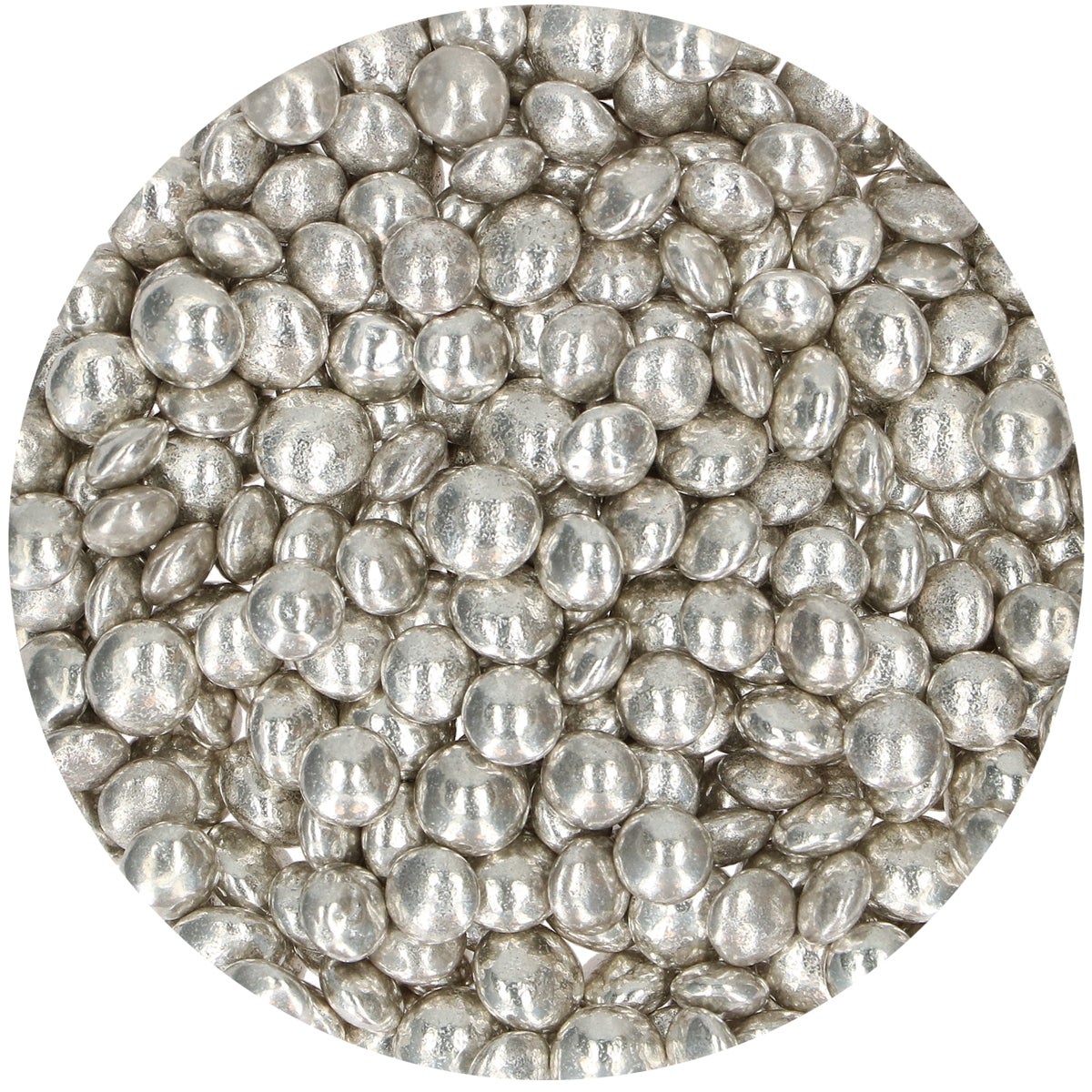 FunCakes Lentilles Choco Métalliques Argent 80g