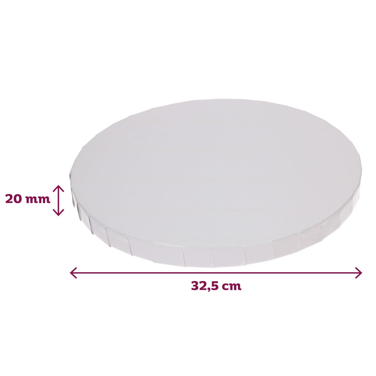 FunCakes Cake Drum Rond Ø32,5cm Blanc 20mm