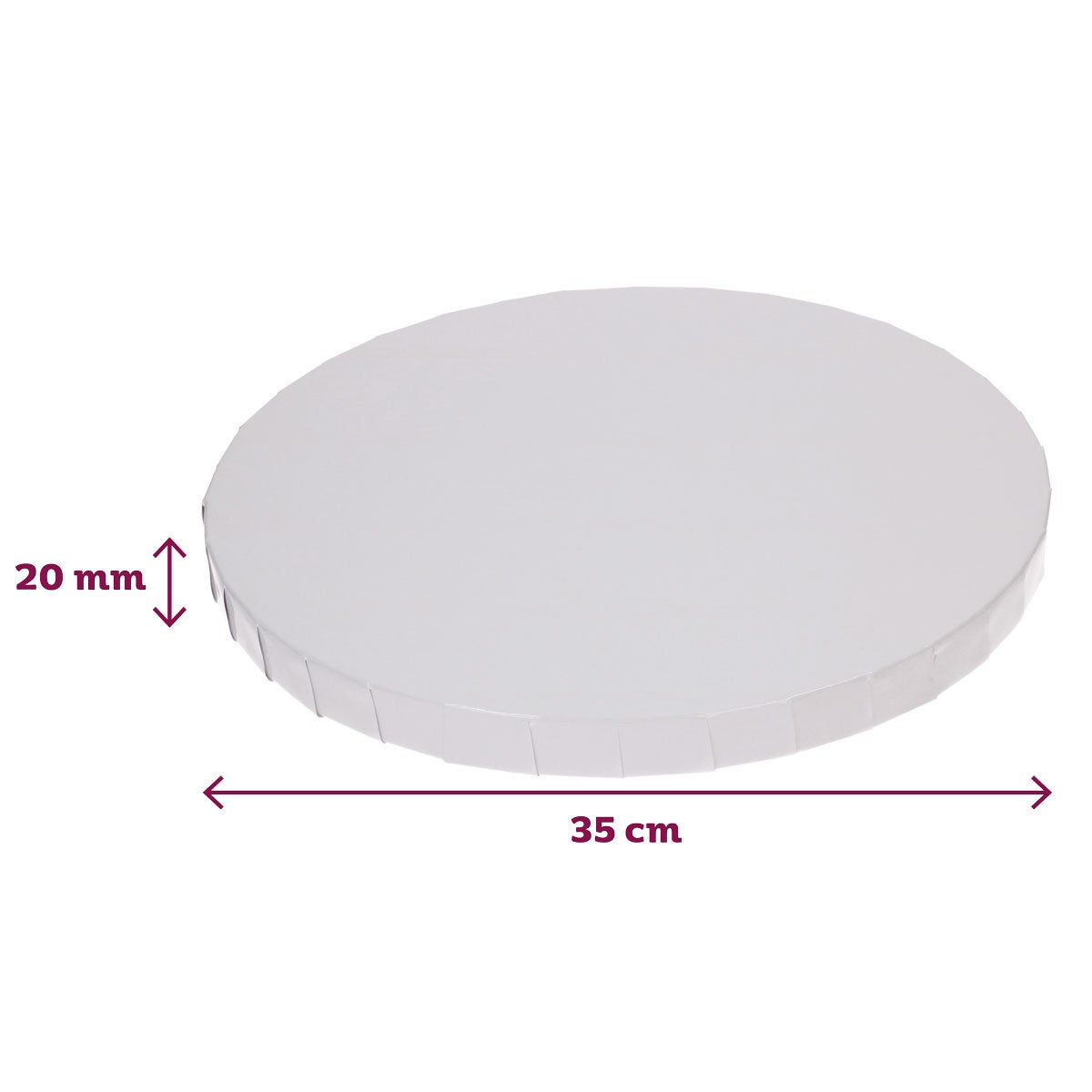 FunCakes Cake Drum Rond Ø35cm Blanc 20mm