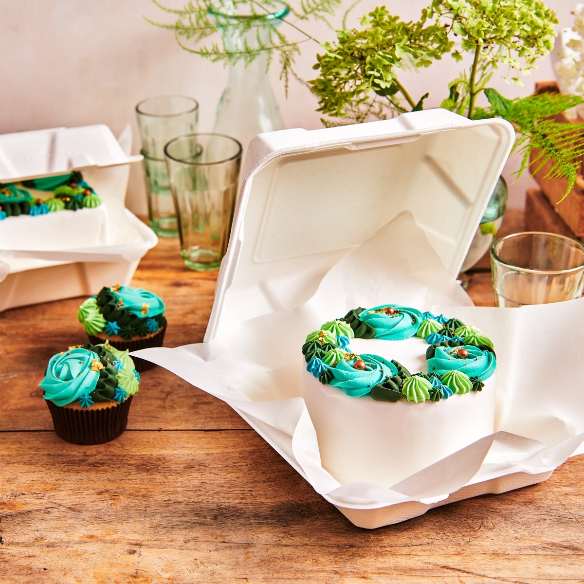 FunCakes Boîte àgâteaux Bento Blanc 20,8x22,1cm pk/10