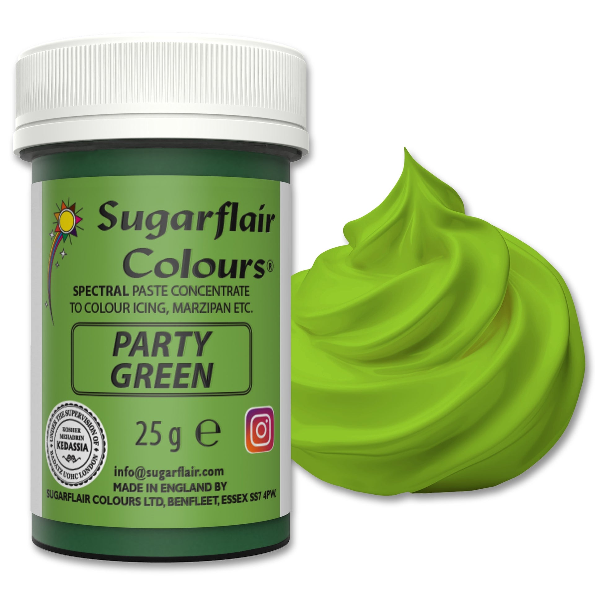 Sugarflair Paste Colour Party Green 25g