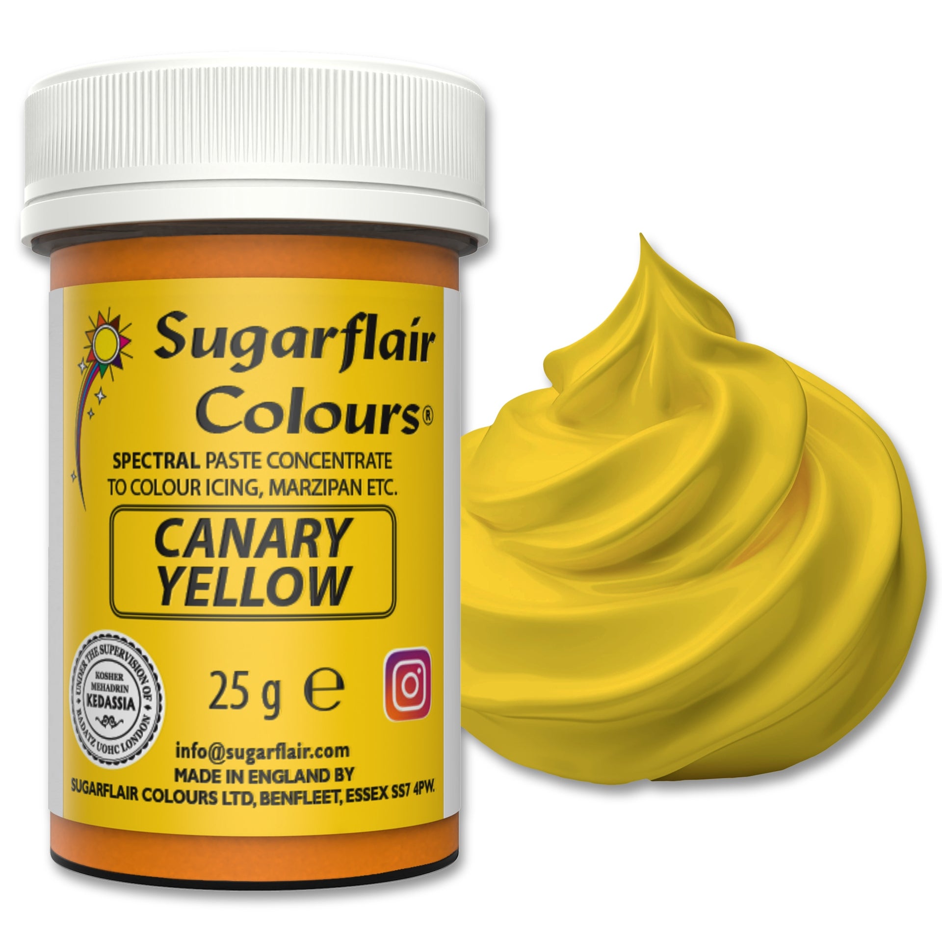 Sugarflair Paste Colour Canary Yellow 25g