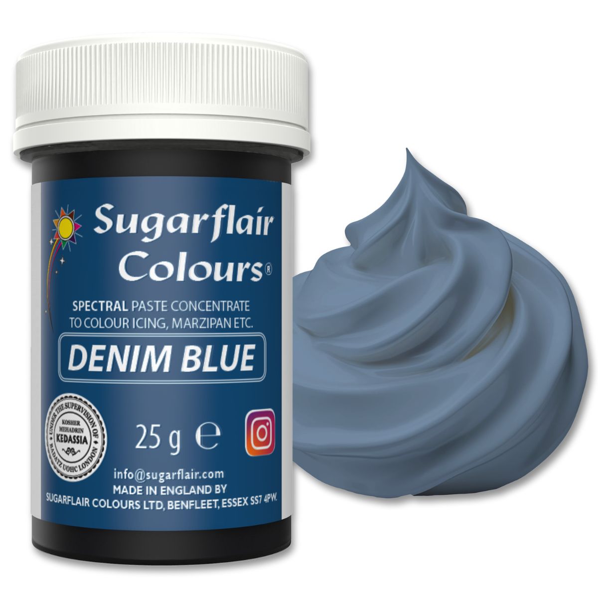 Sugarflair Paste Colour Denim Blue 25g