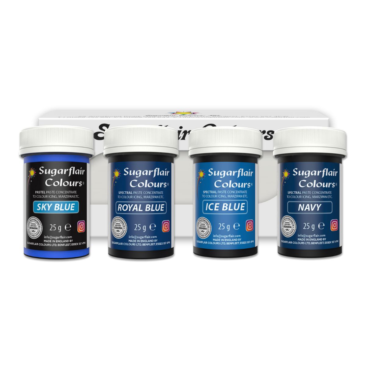 Sugarflair Paste Colour Mixed Bleu set/4