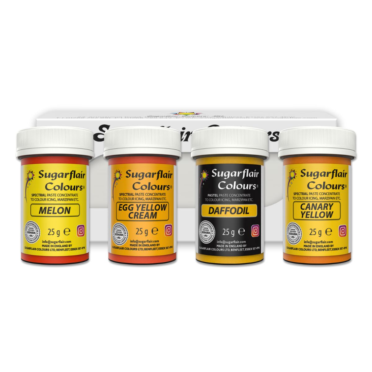 Sugarflair Paste Colour Mixed Jaune set/4