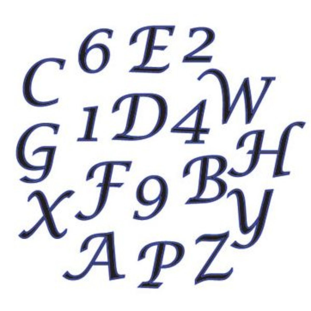 FMM Emporte-pièce Tappit Alphabet et Chiffres Majuscules Cursive