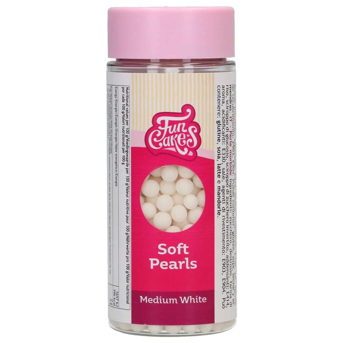 FunCakes Perles Tendres Medium Blanches 60g