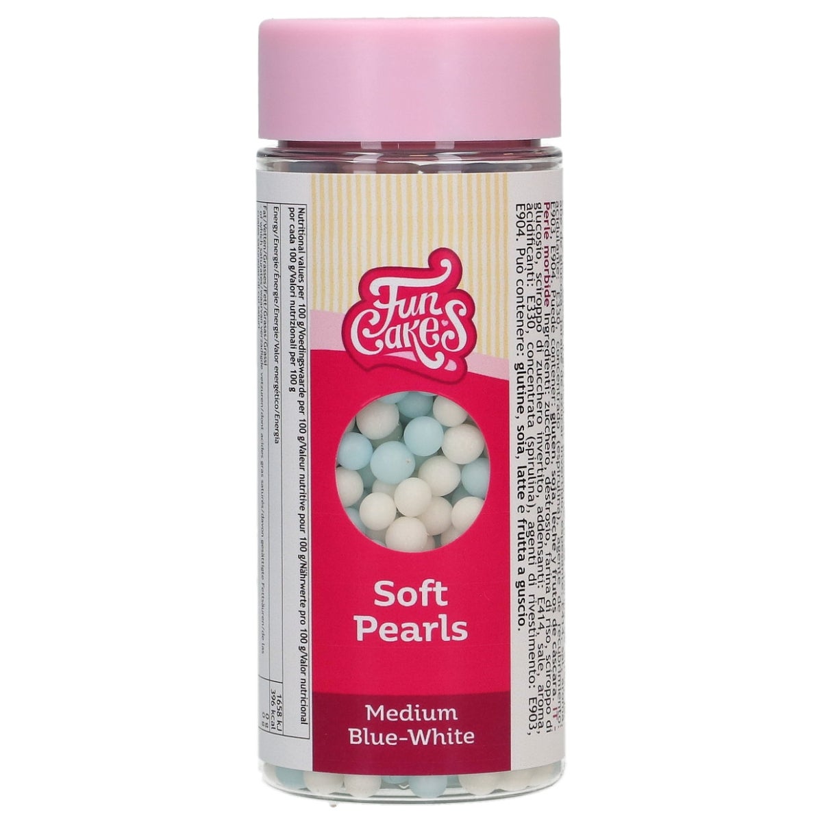FunCakes Soft Pearls Medium Bleu/Blanc 60g