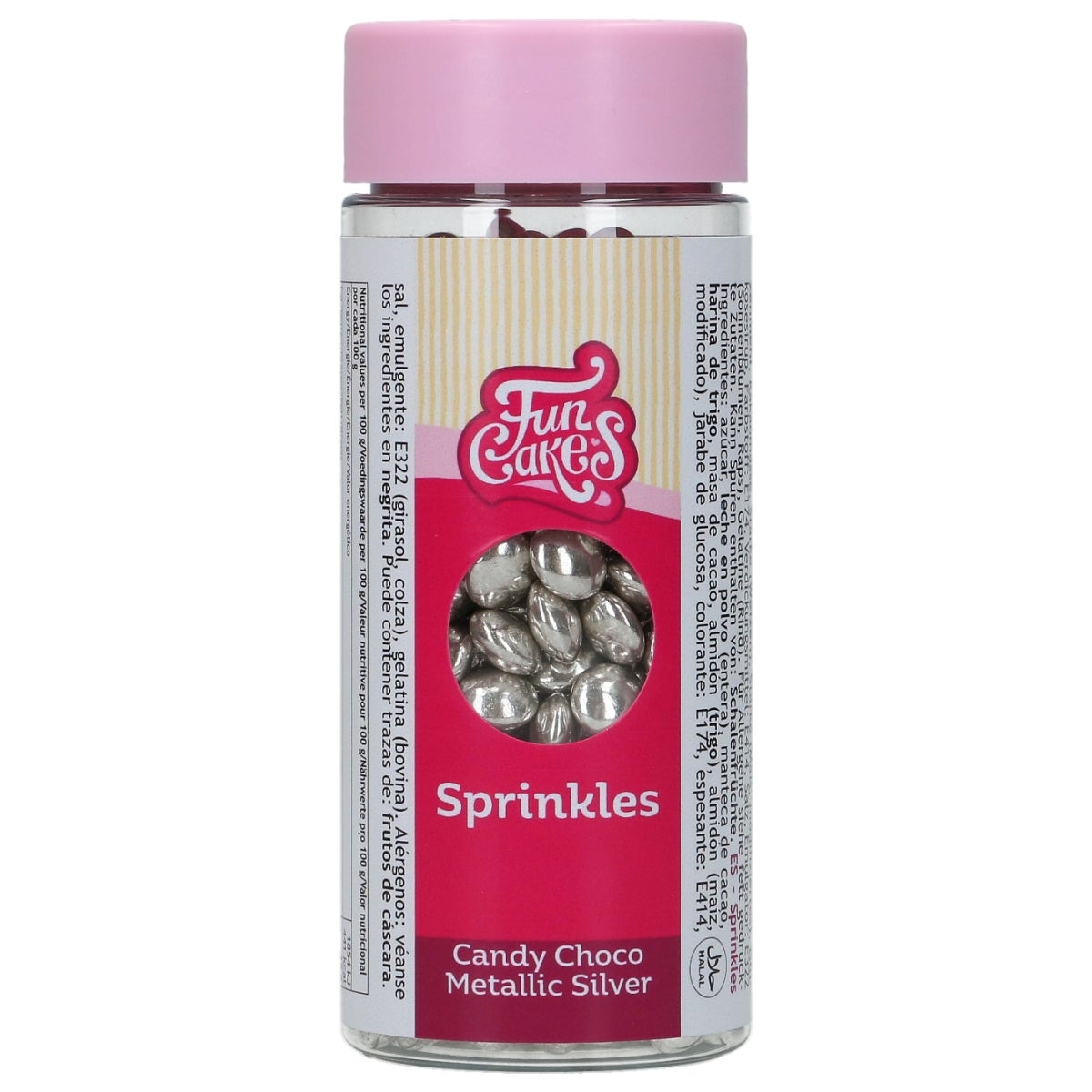 FunCakes Lentilles Choco Métalliques Argent 80g