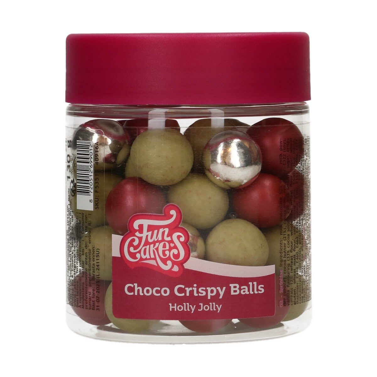 FunCakes Boules Choco Croustillantes Holly Jolly 130g BBD Discount
