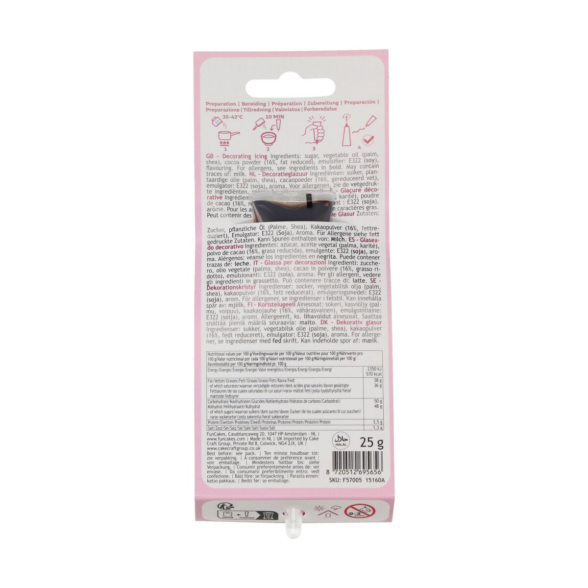 FunCakes Choco Writer Chocolat Noir 25g