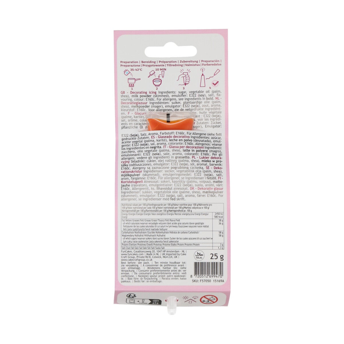 FunCakes Choco Writer Orange 25g