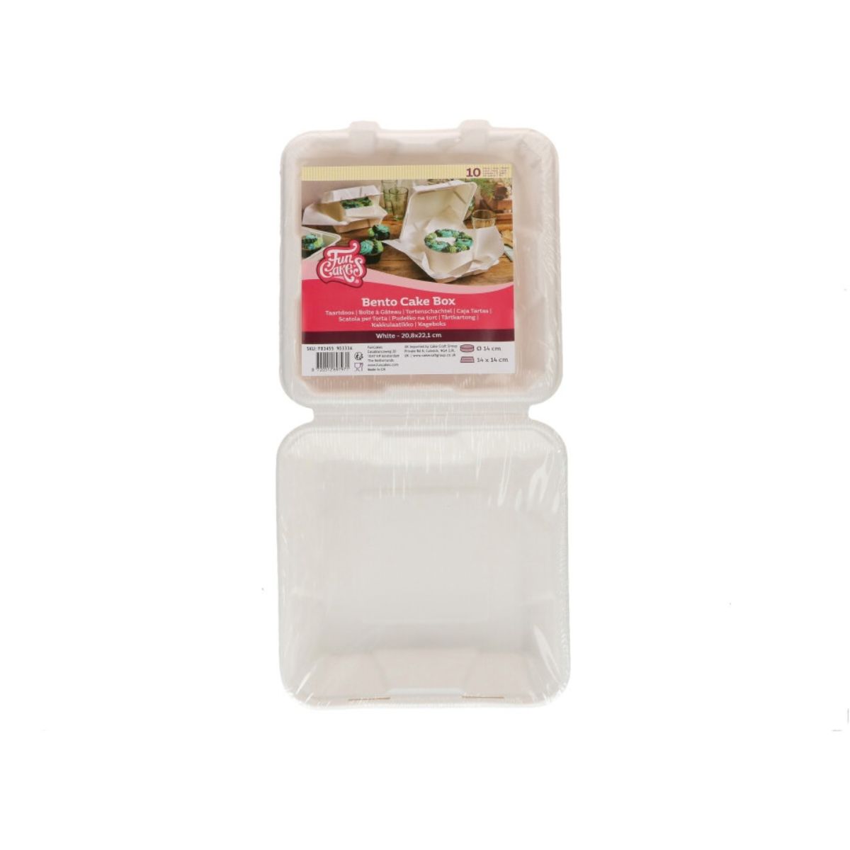 FunCakes Boîte àgâteaux Bento Blanc 20,8x22,1cm pk/10