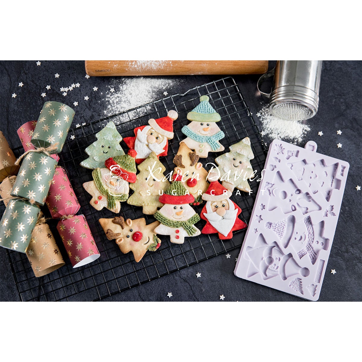 Karen Davies Moule en silicone Personnages d'arbres de Noël