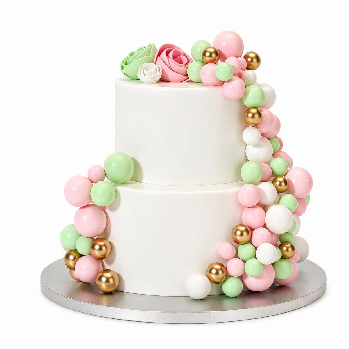 Simply Making Boules Décoratives Rose Pastel Vert & Or pk/32