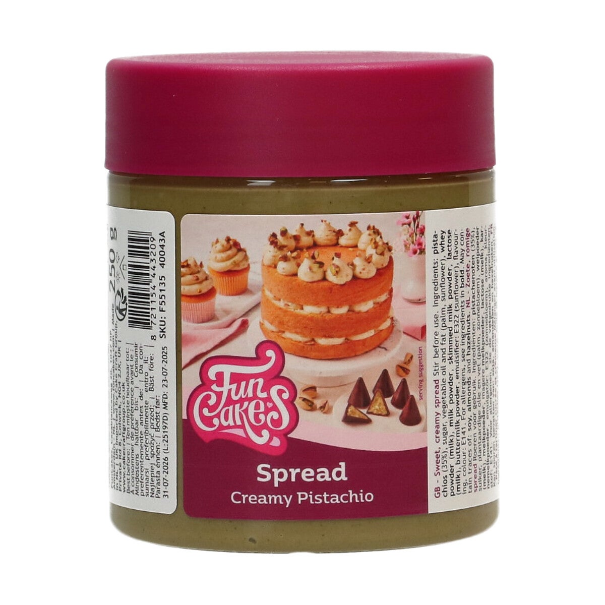 FunCakes Pâte à Tartiner Crémeuse Pistache 35% 250g
