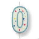 PME Large Candle Blue Number 0