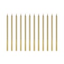 PartyDeco Bougies Or 12/pcs
