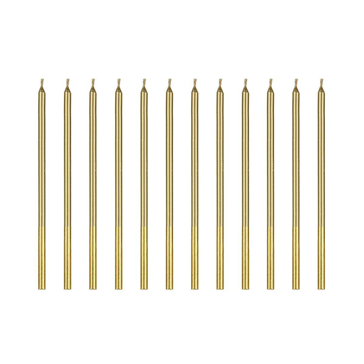 PartyDeco Bougies Or 12/pcs