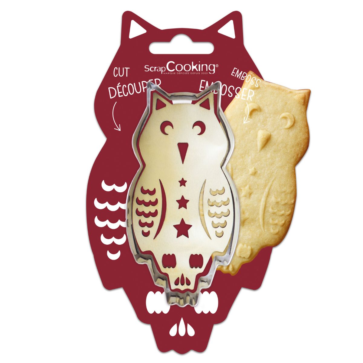 Scrapcooking Cookie Cutter & Embosser - Hibou