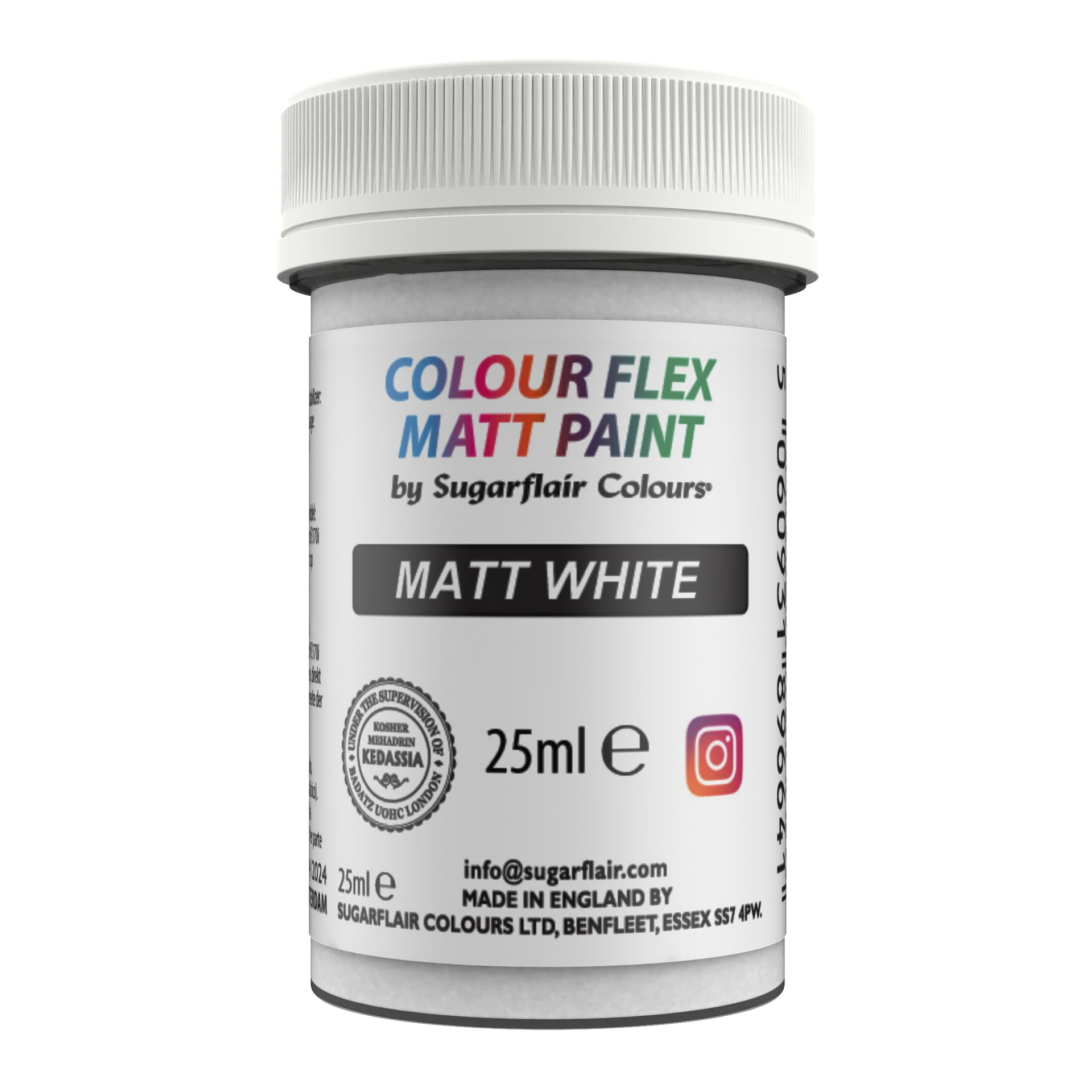 Sugarflair Peinture Comestible Mat Blanc 25 ml