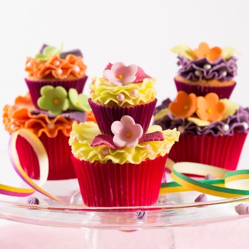 Cupcakes met bloemen