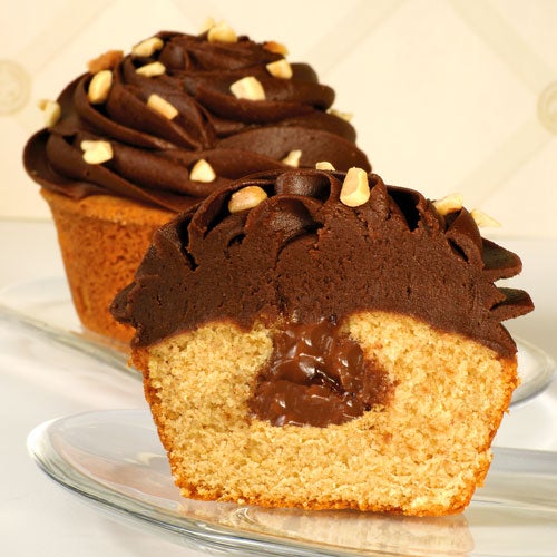 Gevulde chocolade cupcakes