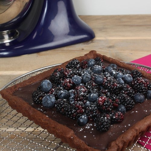 Chocolade ganache harde wener met bramen en bessen
