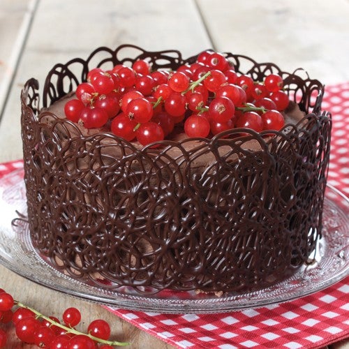 Chocolade taart met filigrain 