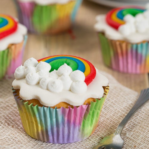 Regenboog cupcakes
