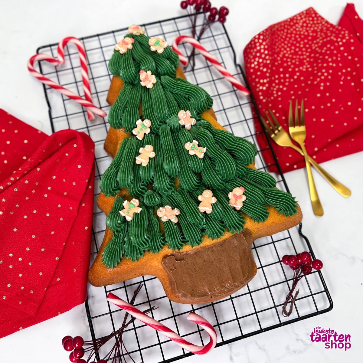 Glutenvrije Kerstboom taart 