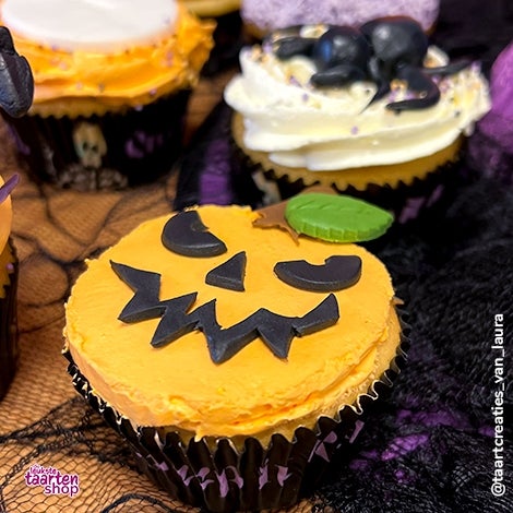 Halloween Pompoen Cupcake