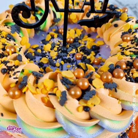 Halloween snoeptaart met strepen