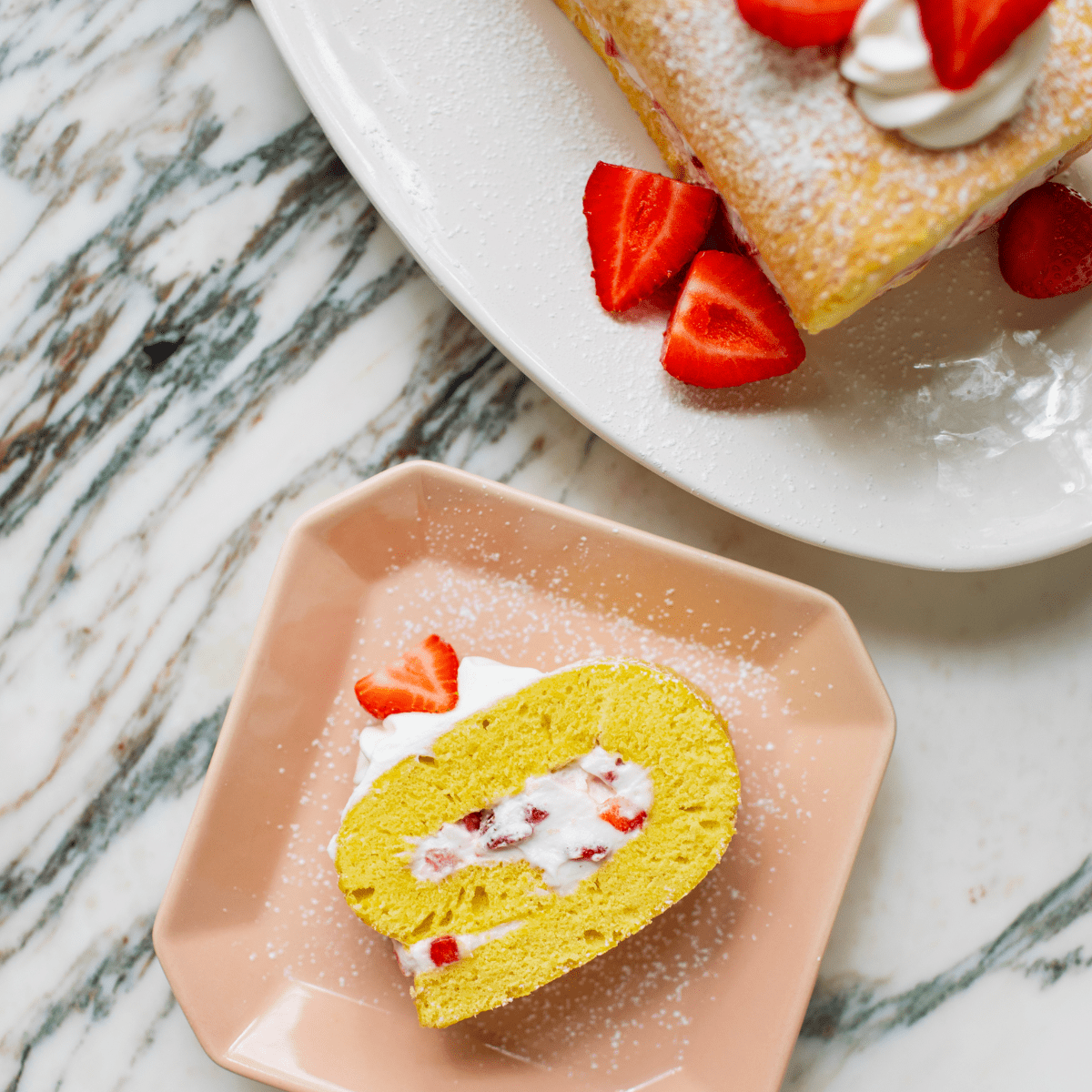 Strawberries & Cream Jelly Roll Cake